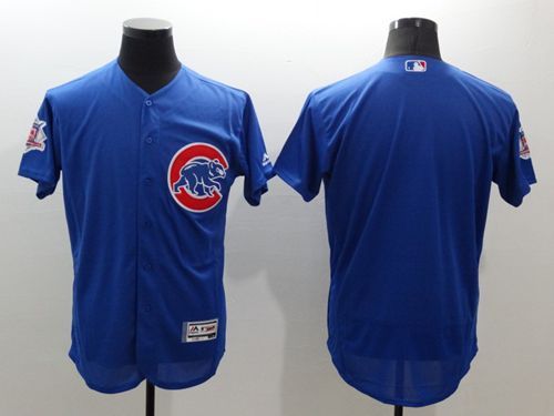Chicago Cubs Blank Blue Flexbase Authentic Collection Majestic Mens Stitched Baseball Jersey