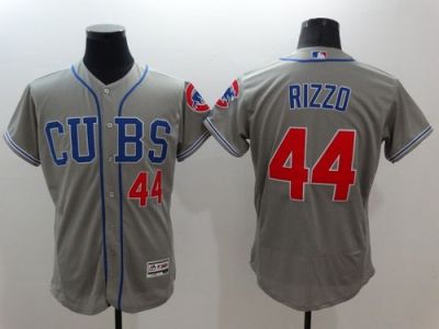 Chicago Cubs #44 Anthony Rizzo Grey Flex Base Authentic Collection Alternate Road Stitched Baseball Jersey
