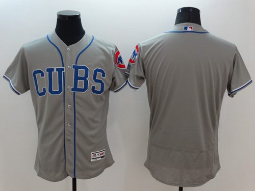 Chicago Cubs Blank Grey Flex Base Authentic Collection Alternate Road Stitched Baseball Jersey