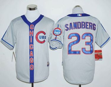 Chicago Cubs #23 Ryne Sandberg Grey Cooperstown Majestic Mens Stitched Baseball Jersey Chicago Cubs #23 Ryne Sandberg Grey Cooperstown Majestic Mens Stitched Baseball Jersey