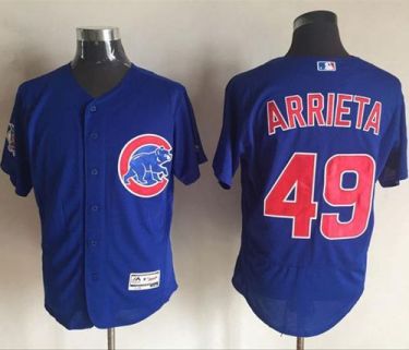 Chicago Cubs #49 Jake Arrieta Blue Flexbase Authentic Collection Stitched Baseball Jersey