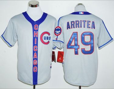Chicago Cubs #49 Jake Arrieta Grey Cooperstown Stitched Baseball Jersey