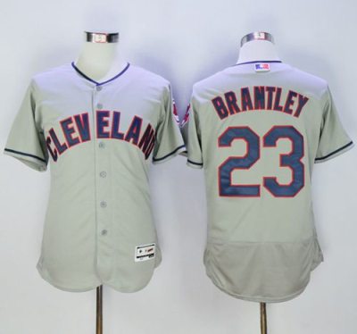 Cleveland Indians #23 Michael Brantley Grey Flex Base Authentic Collection Stitched Baseball Jersey