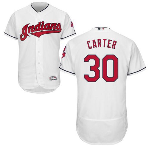 Cleveland Indians #30 Joe Carter White Flexbase Authentic Collection Stitched Baseball Jersey