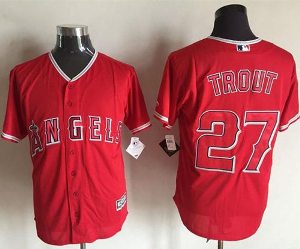 Angels Of Anaheim #27 Mike Trout Red New Cool Base Stitched Baseball Jersey