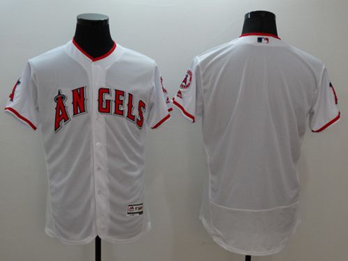 Angels Of Anaheim Blank White Flexbase Authentic Collection Stitched Baseball Jersey