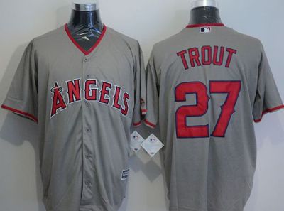 Angels Of Anaheim #27 Mike Trout Grey New Cool Base Stitched Baseball Jersey Angels Of Anaheim #27 Mike Trout Grey New Cool Base Stitched Baseball Jersey