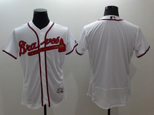 Atlanta Braves Blank White Flex Base Authentic Collection Stitched Baseball Jersey