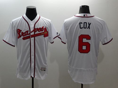 Atlanta Braves #6 Bobby Cox Flexbase Authentic Collection Majestic Mens Stitched Baseball Jersey-White