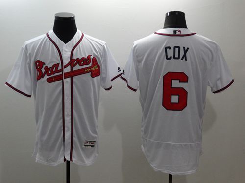 Atlanta Braves #6 Bobby Cox Flexbase Authentic Collection Majestic Mens Stitched Baseball Jersey-White