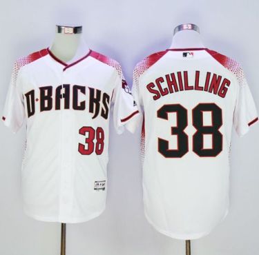 Diamondbacks #38 Curt Schilling White-Brick New Cool Base Stitched Baseball Jersey