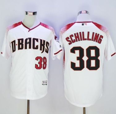 Diamondbacks #38 Curt Schilling White-Brick New Cool Base Stitched Baseball Jersey Diamondbacks #38 Curt Schilling White-Brick New Cool Base Stitched Baseball Jersey