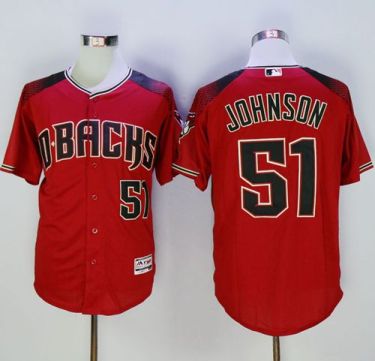 Diamondbacks #51 Randy Johnson Red&Brick New Cool Base Stitched Baseball Jersey