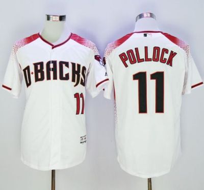 Diamondbacks #11 A. J. Pollock White&Brick New Cool Base Stitched Baseball Jersey
