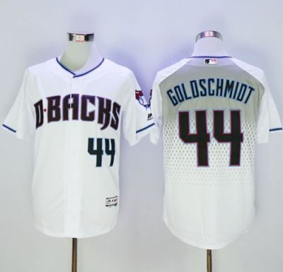 Diamondbacks #44 Paul Goldschmidt White-Capri New Cool Base Stitched Baseball Jersey