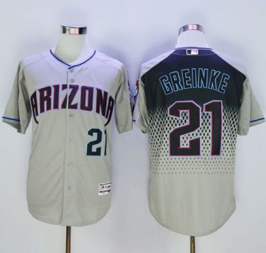 Diamondbacks #21 Zack Greinke Gray-Capri New Cool Base Stitched Baseball Jersey