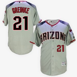 Diamondbacks #21 Zack Greinke Gray&Brick New Cool Base Stitched Baseball Jersey