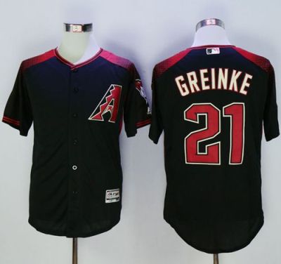 Diamondbacks #21 Zack Greinke Black&Brick New Cool Base Stitched Baseball Jersey