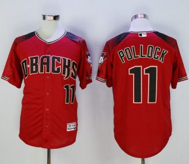 Diamondbacks #11 A. J. Pollock RedBrick New Cool Base Stitched Baseball Jersey