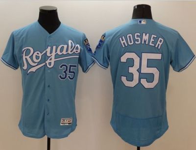 Kansas City Royals #35 Eric Hosmer Light Blue Flexbase Authentic Collection Stitched Baseball Jersey