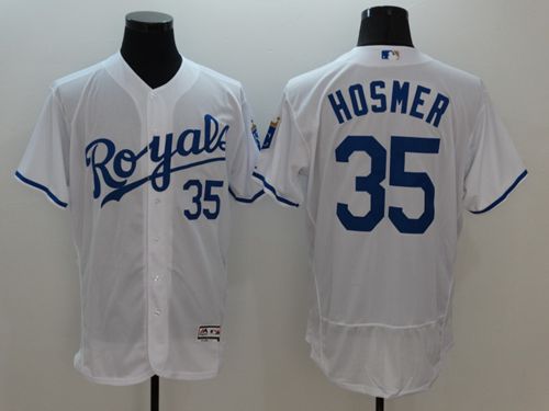 Kansas City Royals #35 Eric Hosmer White Flexbase Authentic Collection Stitched Baseball Jersey