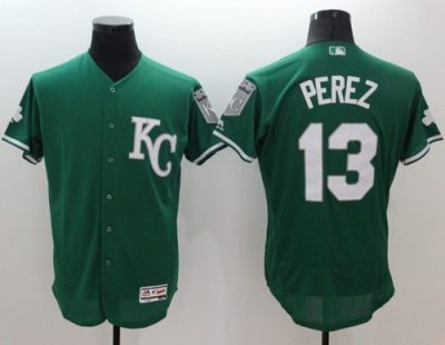 Kansas City Royals #13 Salvador Perez Green Celtic Flexbase Authentic Collection Stitched Baseball Jersey Kansas City Royals #13 Salvador Perez Green Celtic Flexbase Authentic Collection Stitched Baseball Jersey