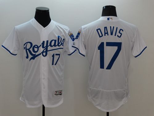 Kansas City Royals #17 Wade Davis White Flexbase Authentic Collection Stitched Baseball Jersey