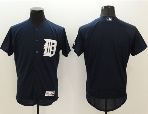 Detroit Tigers Blank Navy Blue Flexbase Authentic Collection Stitched Baseball Jersey