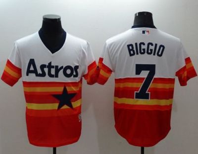 Houston Astros #7 Craig Biggio WhiteOrange Flexbase Authentic Collection Cooperstown Stitched Baseball Jersey