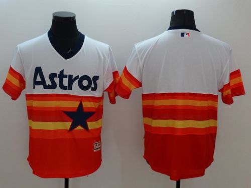 Houston Astros Blank White Orange Flexbase Authentic Collection Cooperstown Stitched Baseball Jersey