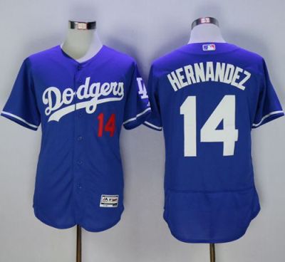 Los Angeles Dodgers #14 Enrique Hernandez Blue Flexbase Authentic Collection Stitched Baseball Jersey