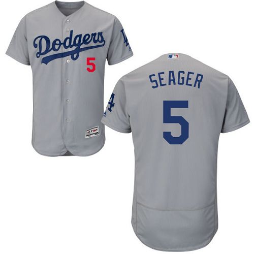 Los Angeles Dodgers #5 Corey Seager Grey Flexbase Authentic Collection Stitched Baseball Jersey