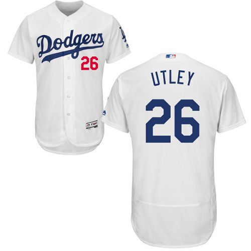 Los Angeles Dodgers #26 Chase Utley White Flexbase Authentic Collection Stitched Baseball Jersey