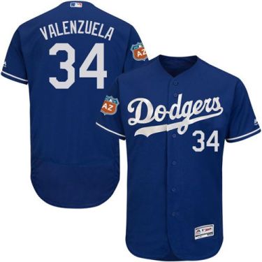 Los Angeles Dodgers #34 Fernando Valenzuela Blue Flexbase Authentic Collection Stitched Baseball Jersey Los Angeles Dodgers #34 Fernando Valenzuela Blue Flexbase Authentic Collection Stitched Baseball Jersey
