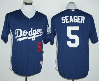 Los Angeles Dodgers #5 Corey Seager Navy Blue Cooperstown Stitched Baseball Jersey