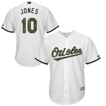 Men's Baltimore Orioles #10 Adam Jones Majestic White 2016 Memorial Day Fashion Cool Base Stitched Baseball Jersey