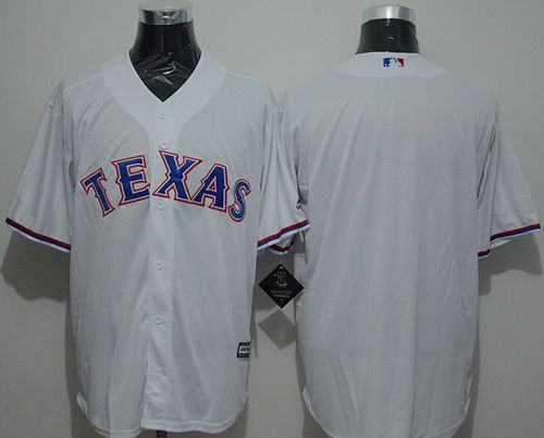 Mens Texas Rangers Blank White New Cool Base Stitched Baseball Jersey