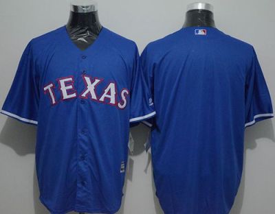 Mens Texas Rangers Blank Blue New Cool Base Stitched Baseball Jersey