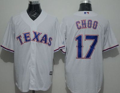 Mens Texas Rangers #17 Shin-Soo Choo White New Cool Base Stitched Baseball Jersey