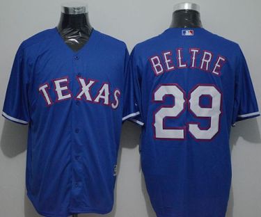 Mens Texas Rangers #29 Adrian Beltre Blue New Cool Base Stitched Baseball Jersey