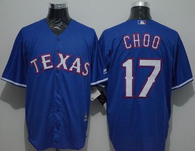 Mens Texas Rangers #17 Shin-Soo Choo Blue New Cool Base Stitched Baseball Jersey