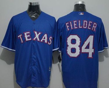 Mens Texas Rangers #84 Prince Fielder Blue New Cool Base Stitched Baseball Jersey