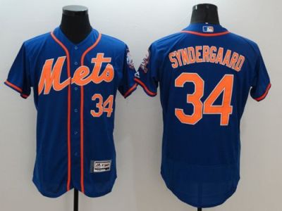 New York Mets #34 Noah Syndergaard Blue Flexbase Authentic Collection Stitched Baseball Jersey