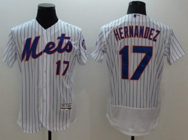 New York Mets #17 Keith Hernandez White(Blue Strip) Flex Base Authentic Collection Stitched Baseball Jersey
