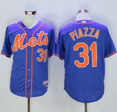 New York Mets #31 Mike Piazza Blue Alternate Home 2016 Hall Of Fame Patch Stitched Baseball Jersey