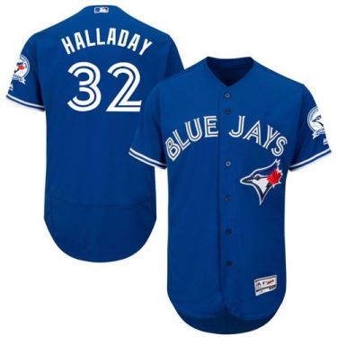 Toronto Blue Jays #32 Roy Halladay Blue Flex Base Authentic Collection Stitched Baseball Jersey