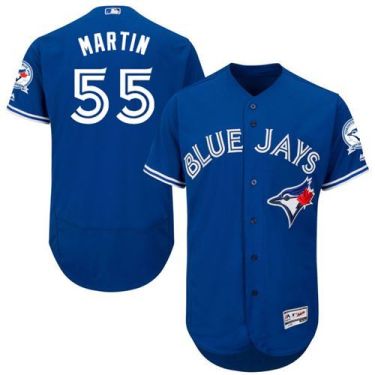 Toronto Blue Jays #55 Russell Martin Blue Flex Base Authentic Collection Stitched Baseball Jersey