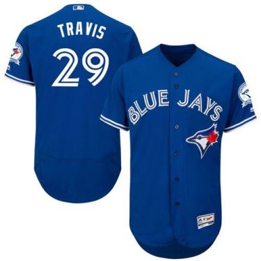 Toronto Blue Jays #29 Devon Travis Blue Flex Base Authentic Collection Stitched Baseball Jersey