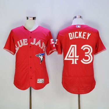 Toronto Blue Jays #43 R.A. Dickey Red Flex Base Authentic Collection Canada Day Stitched Baseball Jersey