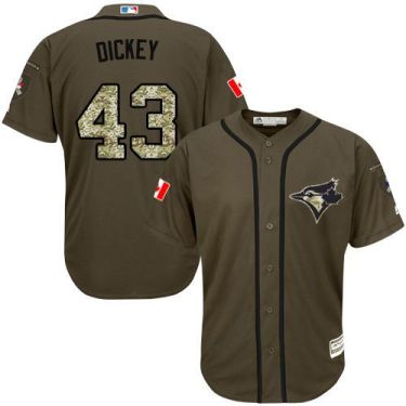 Toronto Blue Jays #43 R.A. Dickey Green Salute To Service Stitched Baseball Jersey